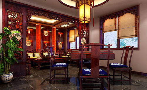 景县古典中式风格茶楼包间设计装修效果图